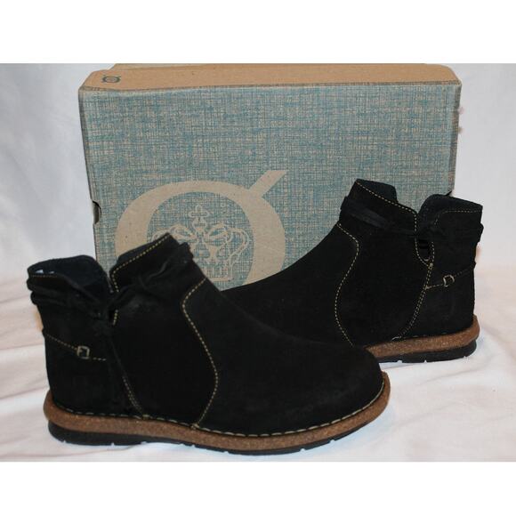 NIB WOMEN'S BORN WYNTER II SUEDE ANKLE BOOTS BOOTIES BLACK US‎ 10 - Picture 1 of 5